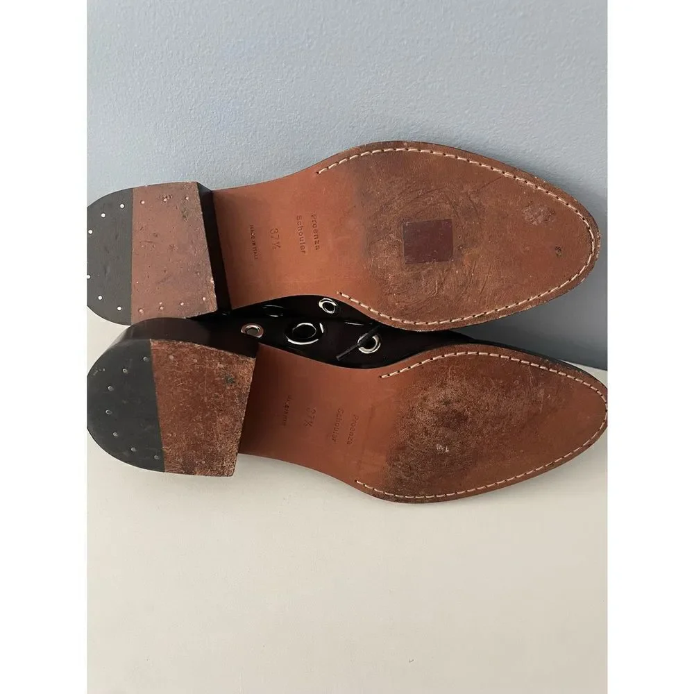 Proenza Schouler Circle Grommet Black Suede shoes 37 1/2